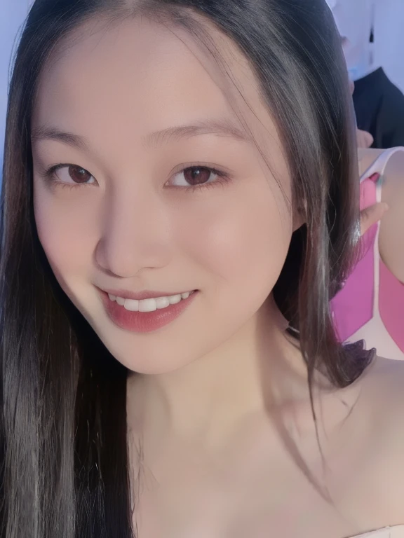 (realistic、masterpiece、Best Quality、8K、highres、high resolution:1.3)、1 girl、Big breasts、white bikini、looking at viewers、super fine face and eyes、long hair、 in bedroom、sit on the bed、exposed cleavage、upper body、