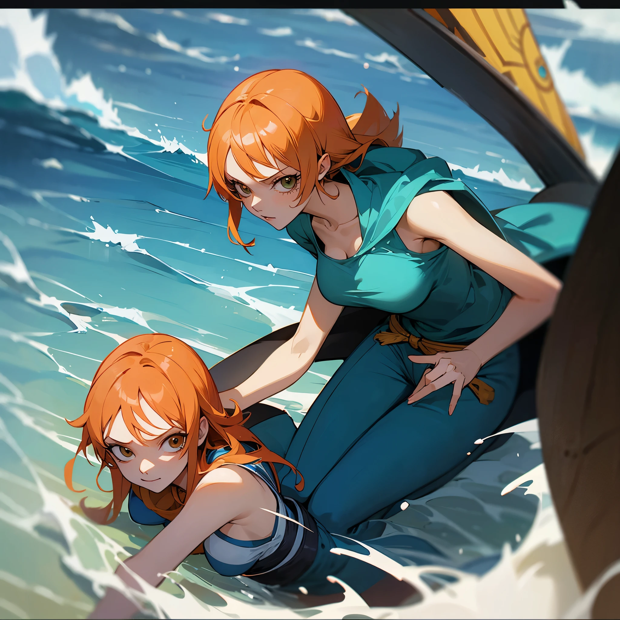 Nami from one piece with enomous 