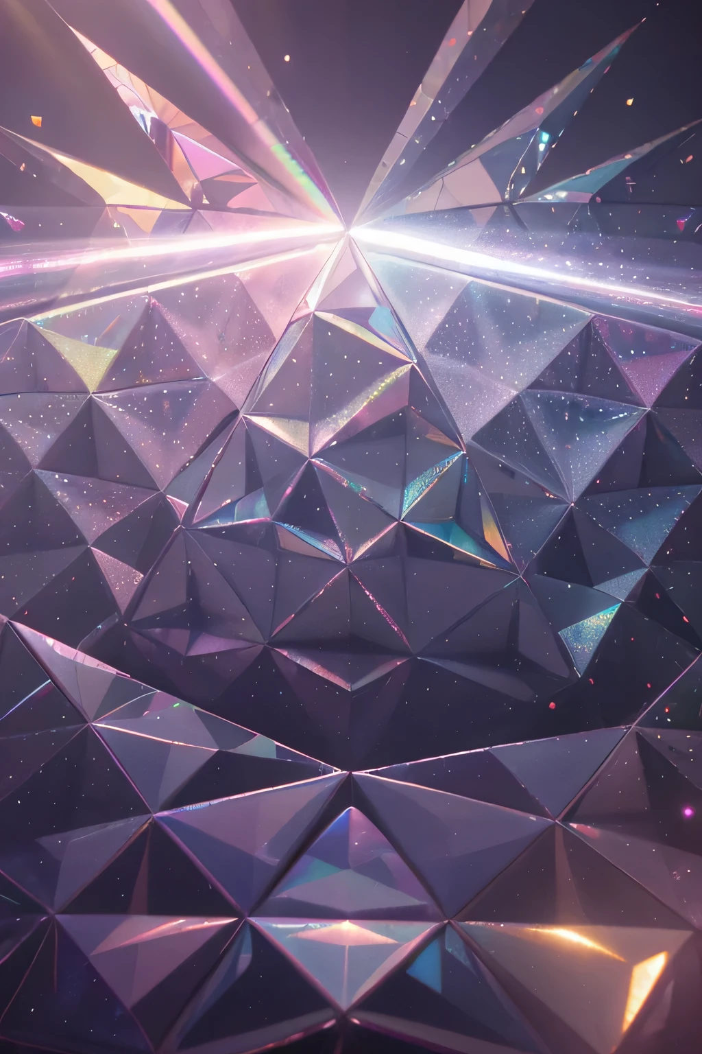 um close de um monte de luzes em formato triangular, pastel colorido 3D, prismas, light prismas, Cristais 3D coloridos, holographic texture, colorido brilhante, Prismatic Lights, soft geometric 3d shapes, Sparkling and prismatic, Perolado, bright colors of the pastel triad, pyramid background, made of holographic texture, opalescente, pastel lighting