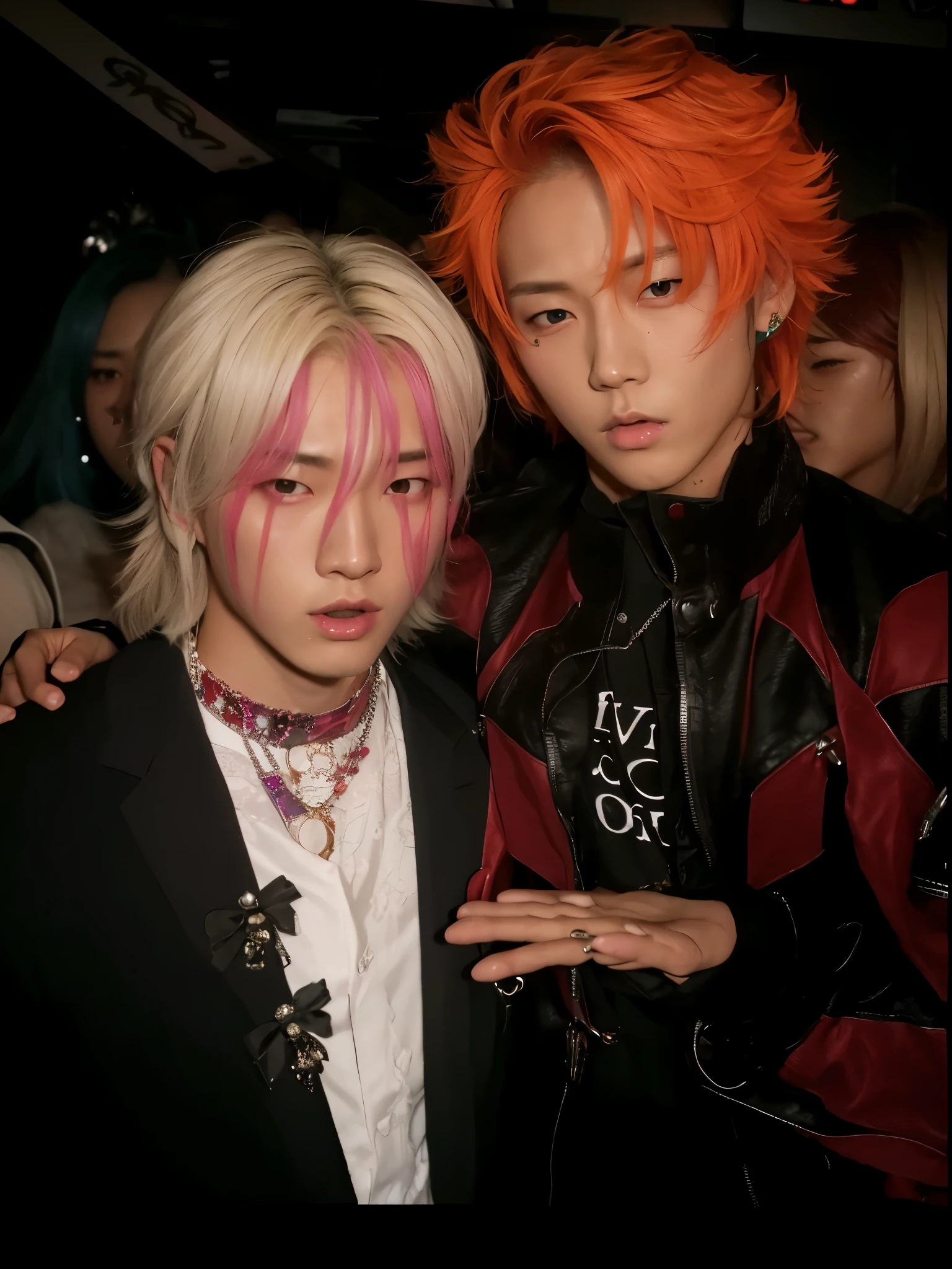 Hyunjun hur actor y idol de kpop mas realismo en el cabello y ropa, cara malvada, molesta, upset expression, ojos chinos,Small.
