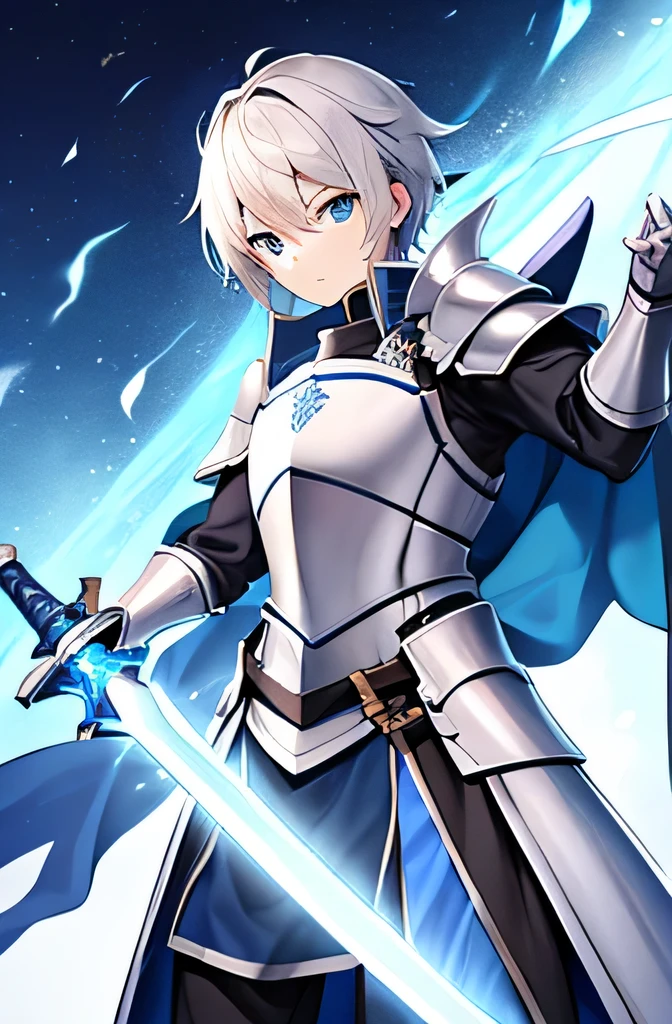 knight, blue armor, big sword