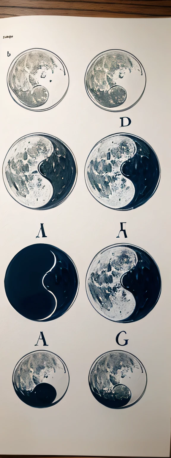 sketch of moon phases