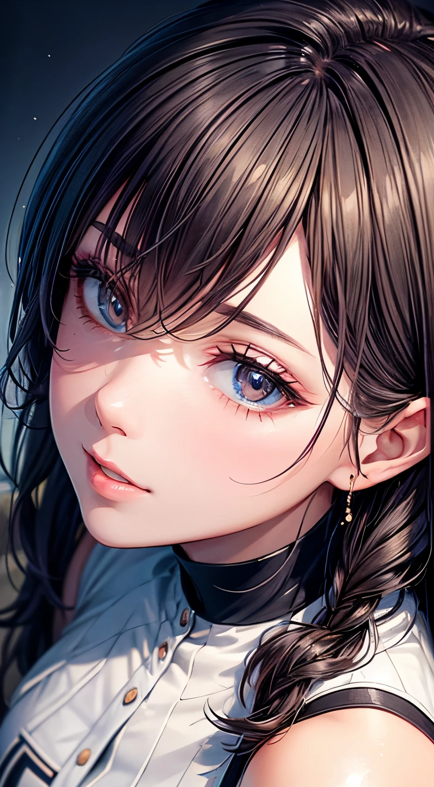 Woman, 30 years, makeup, happy, cinematic lighting, bloom, from above, UHD, masterpiece, textured skin, super detail, high quality