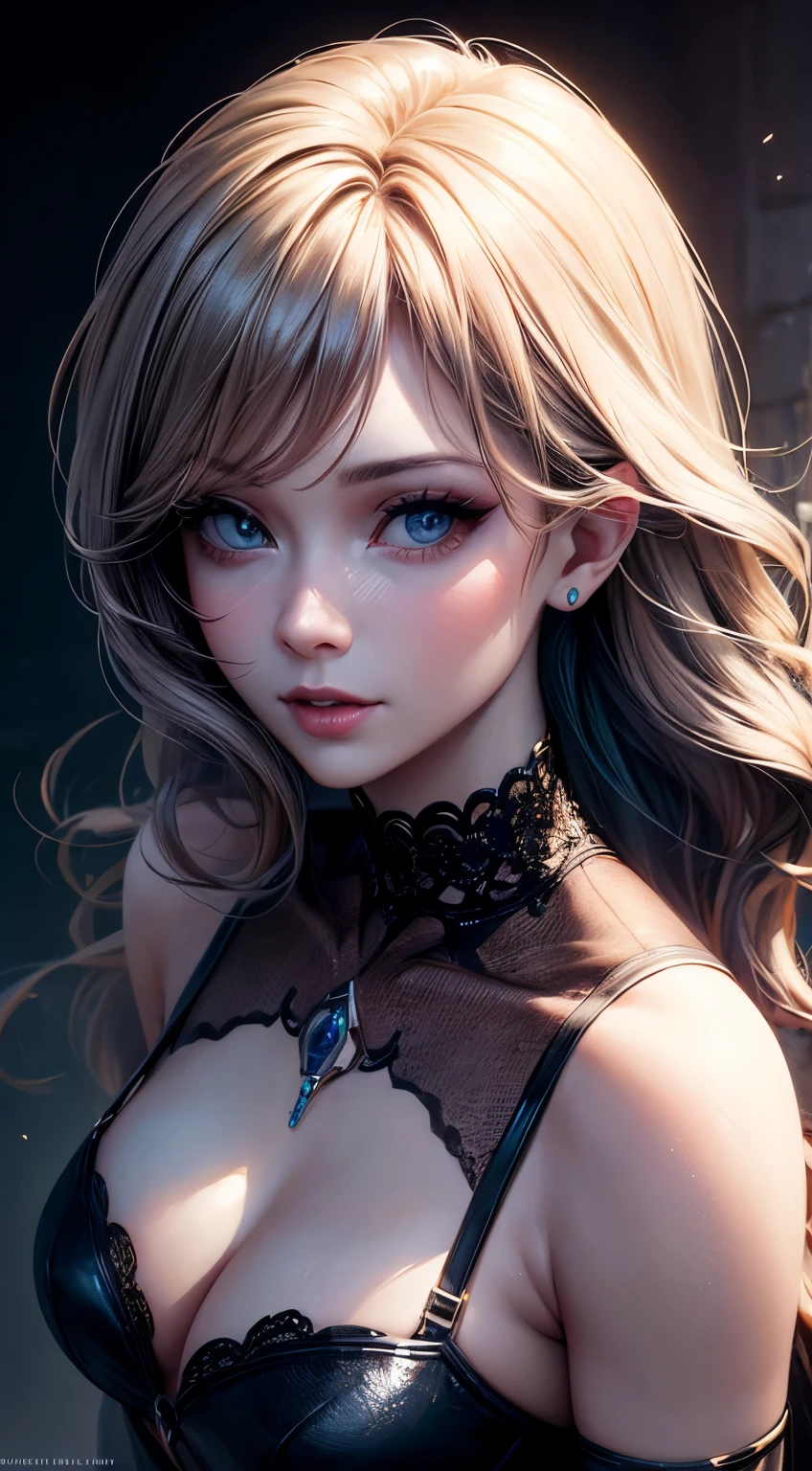 Woman, 30 years, makeup, happy, cinematic lighting, bloom, from above, UHD, masterpiece, textured skin, super detail, high quality