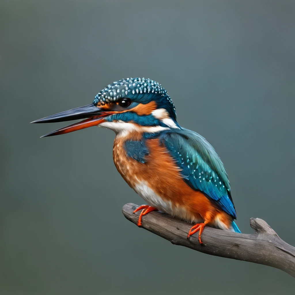 Fascinating bird photo of a lively and graceful kingfisher. A kingfisher perches on a thin branch overlooking a crystal clear river. Its feathers shine in iridescent blue and green, And its beady eyes are fixed on the rippling water below. The scene is wrapped in softness, golden sunshine, casts a warm light on the bird and its surroundings. An atmosphere full of quiet beauty and anticipation.. Using a professional DSLR camera with a telephoto lens、Capturing the intricate details of kingfishers and calm river scenery。. --16 pieces:9-5 o'clock