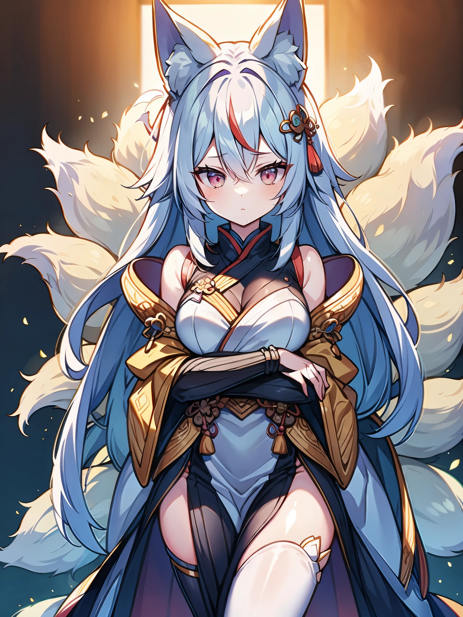 kequing with 10 fox tails bexause she si a kitsune