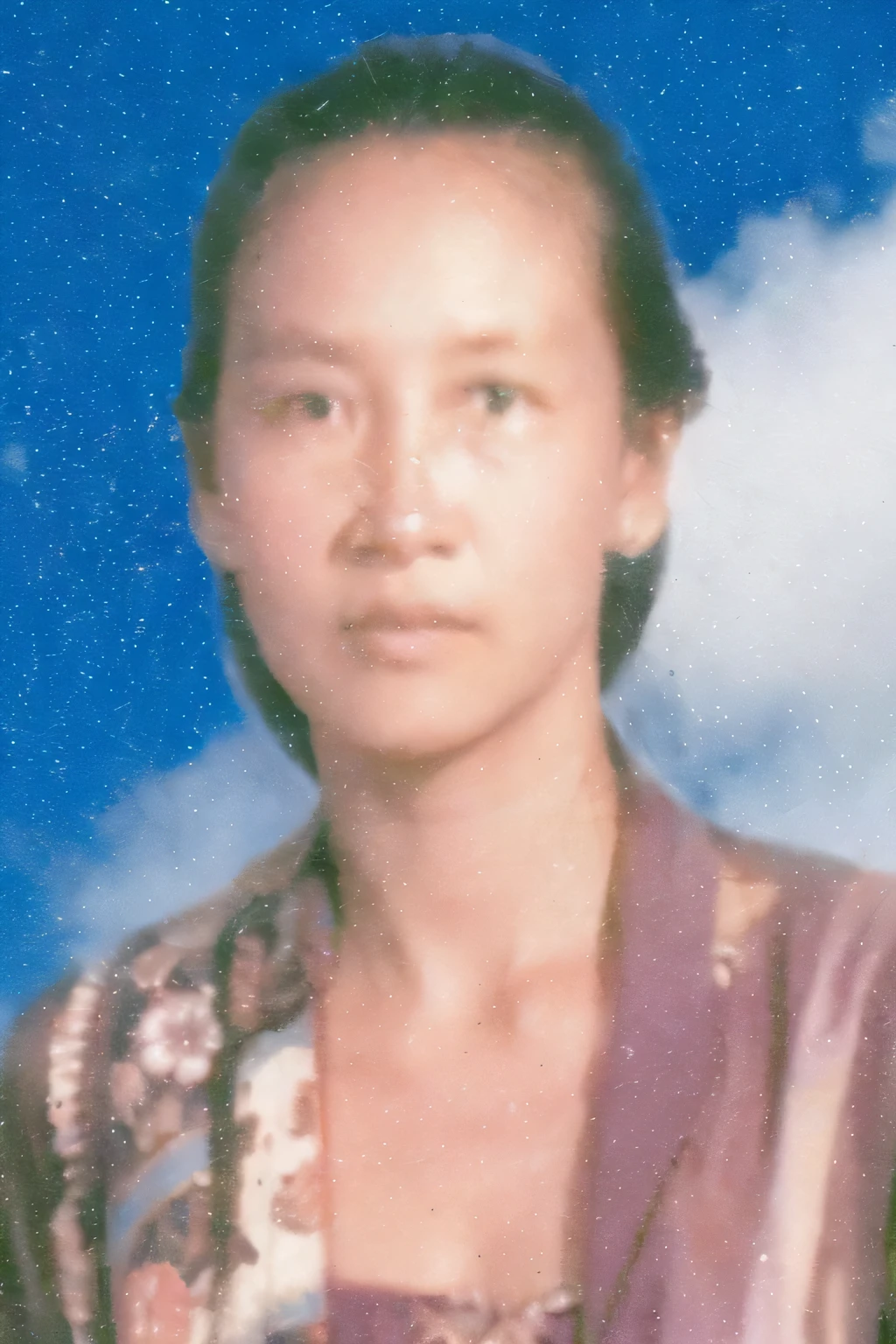 please make detail her hair, and skin detail, there is a woman that is standing in front of a blue sky, photo of a woman, nivanh chanthara, around 1 9 years old, digital photograph, photo portrait, nuttavut baiphowongse, about 35 years old, inspired by Ruth Jên, portait image, old picture, fujita goro