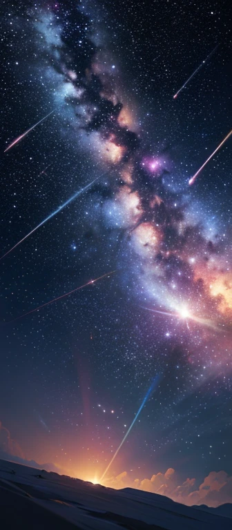 (best quality,4k,8k,highres,masterpiece:1.2),ultra-detailed,(realistic,photorealistic,photo-realistic:1.37),vivid colors,bokeh,deep space,sparkling stars,shimmering comets,cosmic wonders,night sky,celestial bodies,interstellar beauty,glowing nebulae,HDR,UHD,sharp focus,space exploration,galactic scenery,heavenly spectacle,astrological phenomena,fantastical astral display,ethereal illuminations,luminous constellations,dazzling star clusters,interplanetary voyage,cosmic ballet,pulsating galaxies,majestic panorama,otherworldly enchantment,purple hues,cosmic dust,nebulous clouds,endless expanse,cosmic mysteries,surreal celestial landscape,distant galaxies,twinkling sky,glittering cosmos,cosmic fireworks.