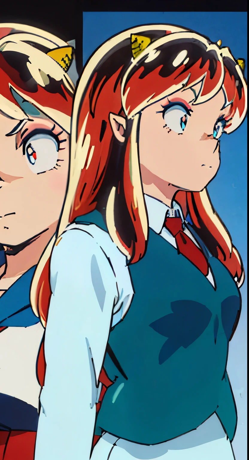 (Masseter muscle part,highest quality,Super detailedな), (character sheet:1.2),whole body, school uniform, Front view, Side view, Rear view, blue eyes, Glowing pupils, delicate hair ornament, (((白いuniform))), ((red tie)), long straight blonde hair, ribbon, light smile, uniform, Reference table, nffsw, Accurate, Super detailed, solid background, high detail, 4K,Dagger decoration,same character,multiple views,heroic fantasy
