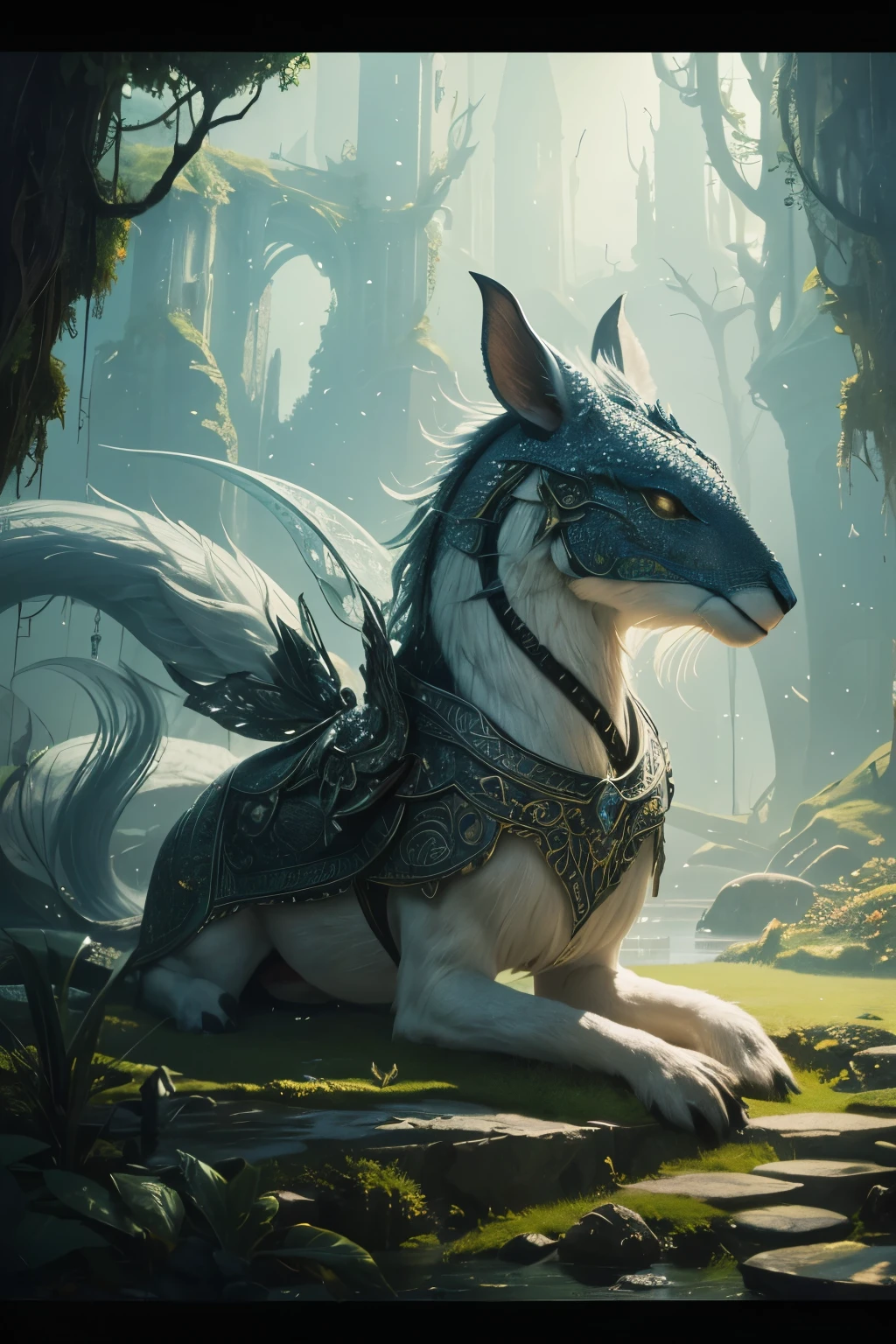 best quality, 32k, RAW photo, incredibly absurdres, extremely detailed, delicate texture, Never-before-seen objects and creatures created by magic, soft and beautiful fantasy world, fantastical and vague descriptions