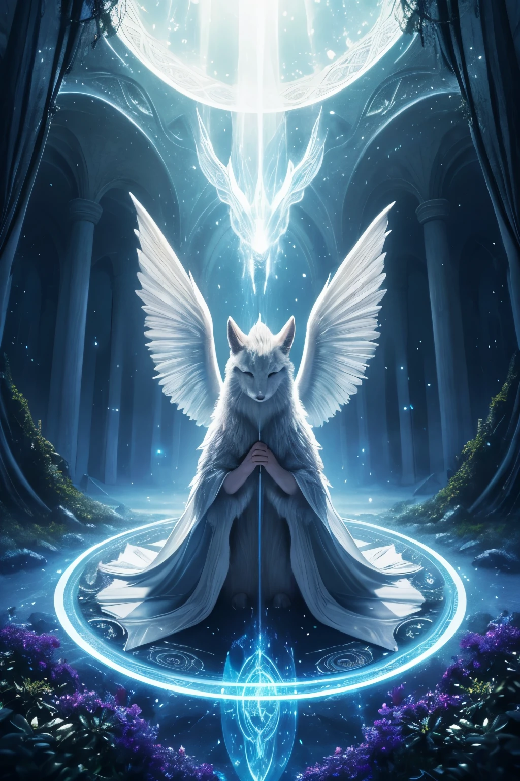 best quality, 32k, RAW photo, incredibly absurdres, extremely detailed, delicate texture, magical creatures, creatures born from magic, huge magic circles