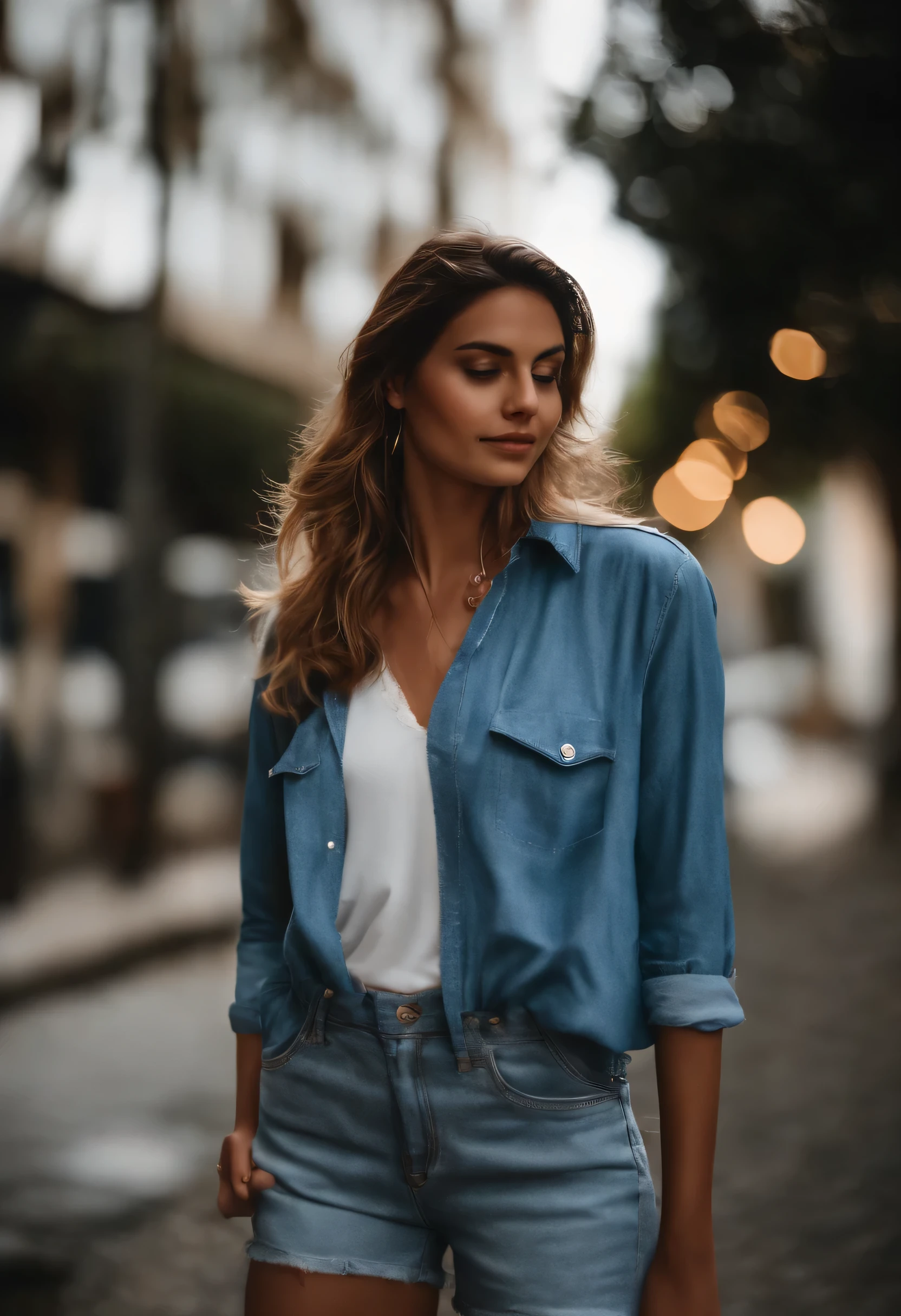 Mujer rubia con una camisa blanca y una camisa blanca, A, Retrato suave disparado 8K, Novia rusa, Una chica con cabello rubio, ojos azules Ella tiene una cara linda, Cara perfecta )