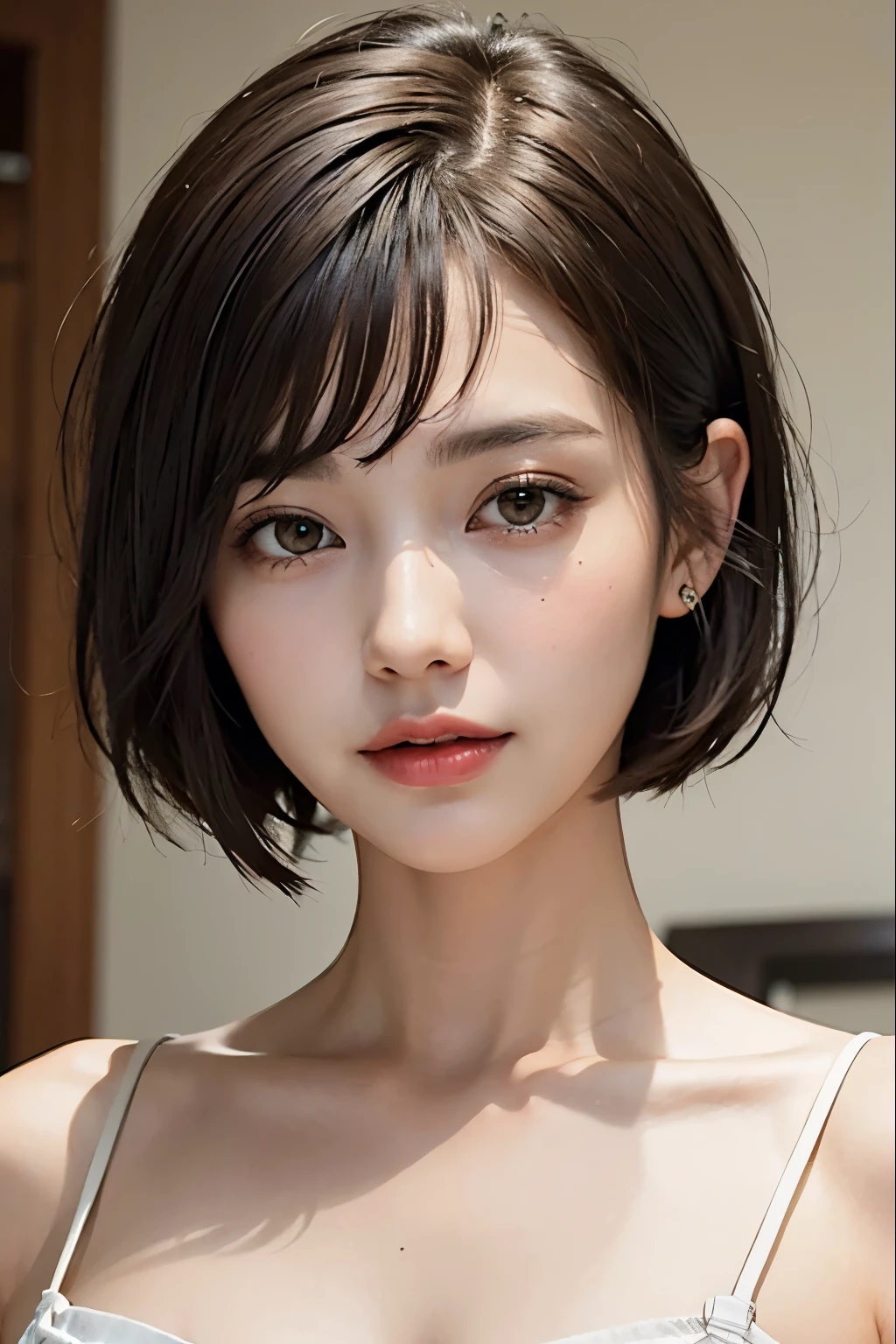 Cecil cut pixie cut short bob hair short hair smile brown hair