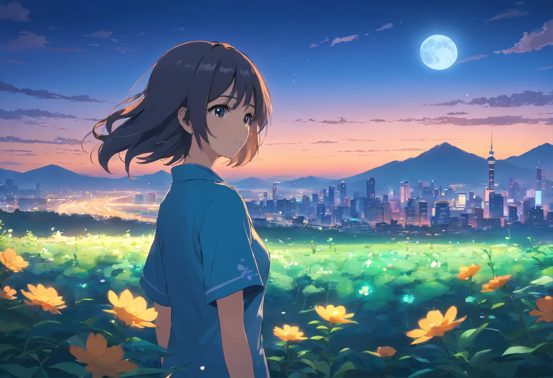 best quality,master piece,very detailed,facial details,8K, Detailed background,No characters,there are no humans,No characters,no role,純粋なWind景ビュー,solo,cities in china,Chinese service,night,moon,Wind景,high place,horizon,Wind,吹くWind,flower bed
