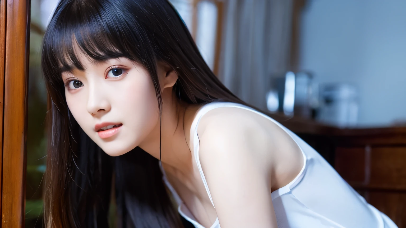 Sexy white woman, fictional character named Xianyun from Genshin Impact