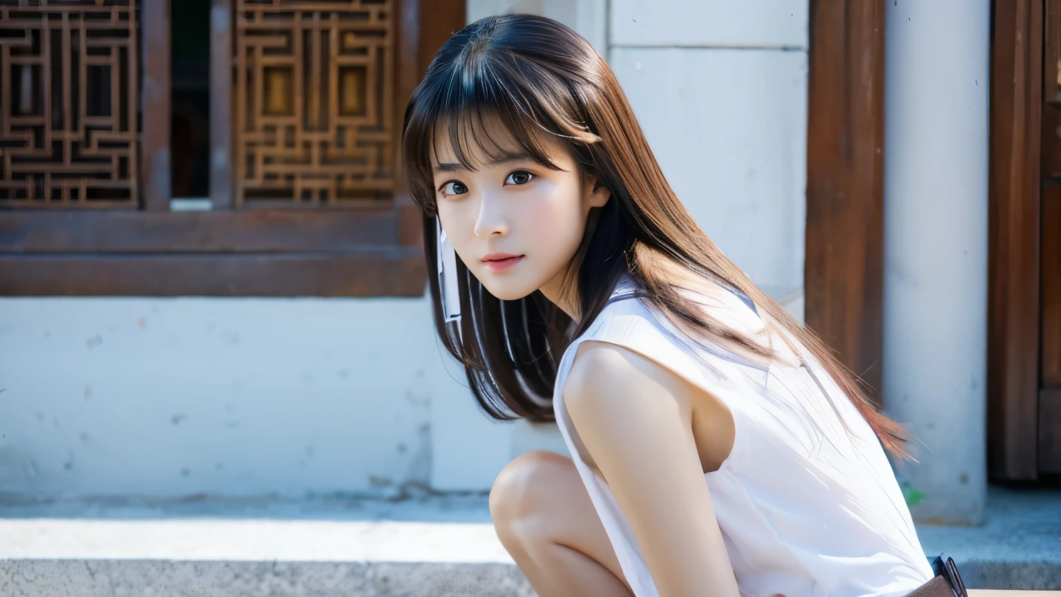 Sexy white woman, fictional character named Xianyun from Genshin Impact