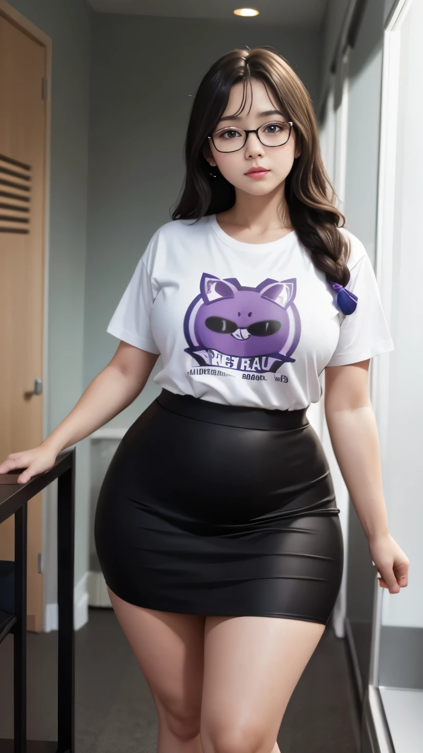 SeaArt Bot
Upscaling
Default
2024/01/15 13:30:31
A beautiful beauty, long black hair, big eyes, round face, t-shirt , tight purple metalic skirt, sneakers , slightly fat, plump and sexy, delicate facial features, in the room, dark room, dark sky and dark clouds, HD, high quality, the best picture quality, extreamly thight skirt, glasses, chubby thighs, detail face


