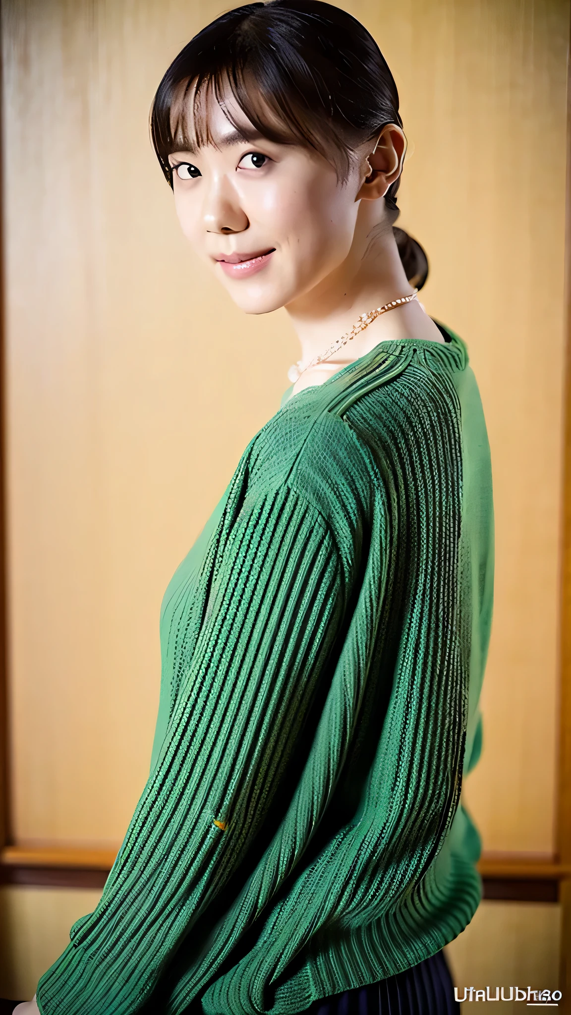 Photorealsitic, 8K, Full body portrait, Beautuful Women, A charming expression, Shorthair, sixteen years old, TOKYOcty, Winters, Shibuya in the background,Composition of the whole body