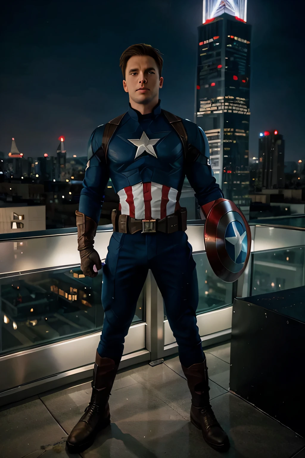 Ascend to new heights with Captain America! Picture this iconic hero standing tall on the rooftop of a towering building, shield in hand, gazing out over the city he's sworn to protect. The symbol of freedom, strength, and unwavering resolve, Captain America stands as a beacon of hope against any threat. Join him at the summit and embrace the hero within. 🇺🇸🏙️ #CaptainAmerica #OnTopOfTheWorld