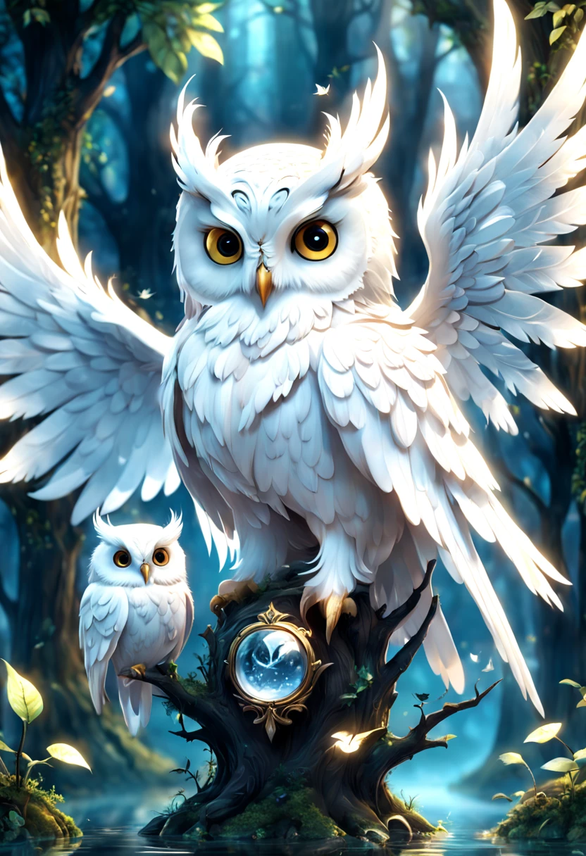  Cute beautiful fairy(White and transparent)Big wings with magical white owl. Magical abilities. Magical surprises. Fantasy. Enter a world full of wonders and dreams. Unreal.，stylized animation，Lovely and detailed digital art， 8 K，stylized rendering，Adventure surreal rendering，anime style ，Stylized rendering anatomically correct

          

   

   


    
