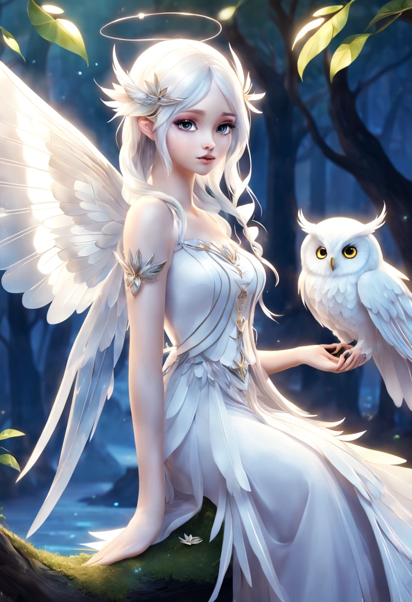  Cute beautiful fairy(White and transparent)Big wings with magical white owl. Magical abilities. Magical surprises. Fantasy. Enter a world full of wonders and dreams. Unreal.，stylized animation，Lovely and detailed digital art， 8 K，stylized rendering，Adventure surreal rendering，anime style ，Stylized rendering anatomically correct

          

   

   


    
