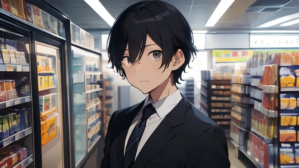 27 years old、Salaryman man、Hair is black、Schoolchildren、black suit、hair is very short、cool、Shopping at convenience stores、27 years old、Salaryman man、Hair is black、Schoolchildren、black suit、hair is very short、cool、Shopping at convenience stores、2 block cut hair