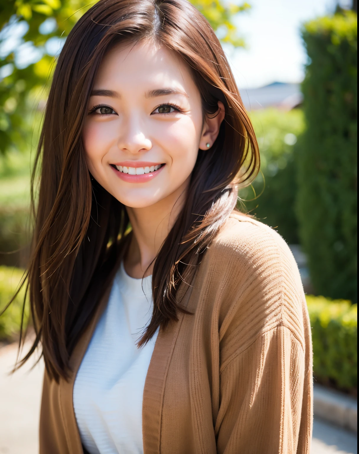 Close-cropped smiling brown hair