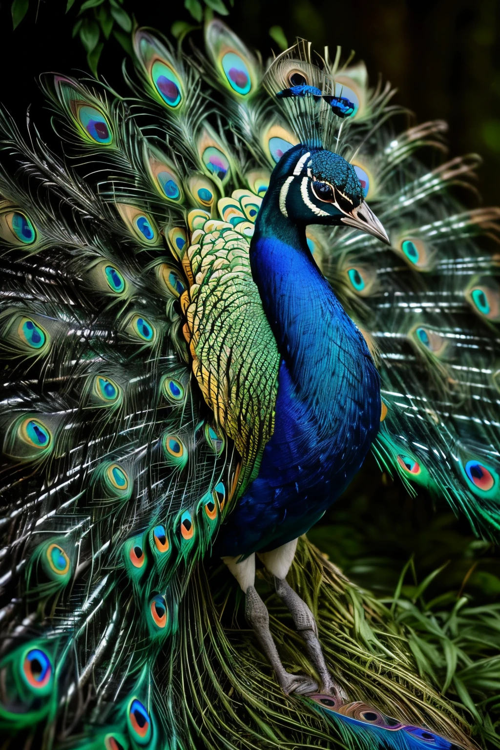 (beautiful peacock in the forest, sunrise light, volumetric lighting, picture, photography, soft light, best quality, high quality, high detail, 16k, HD, 1080P, high quality, detailed texture, crazy details, Ultra HD image quality)
A magnificent peacock struts through the forest, bathed in the soft, golden light of the early morning sun. The sunrise light refracts through the iridescent feathers of the peacock, creating a breathtaking display of color and detail. Each feather is rendered with stunning realism, from the intricate patterns to the finest texture. Volumetric lighting adds depth and