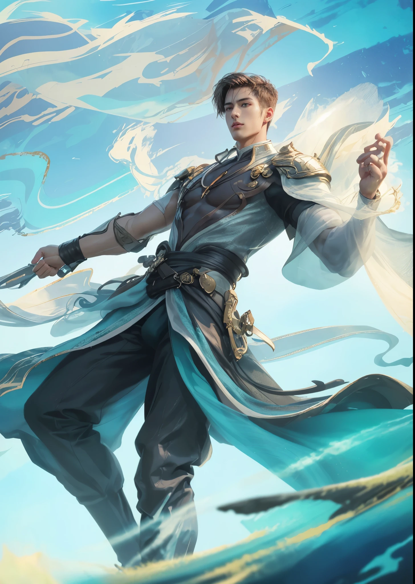 1 man, (male model) hot skin, masterpiece, best quality, most handsome man in the world, by Shen Quan, perfect body, beautiful male model, an attractive man 18-24 years old aesthetic, blossoms in spring, green fields, spring, plains, trees, flowers, blue sky, rough and handsome young man in white transparent robe, white transparent fabric, shirtless jacket shoulders, exposed chest muscles, exposed thighs, ((exposed transparent white briefs)), (male focus), (smooth body)), smile, super cute, dynamic pose, cool and seductive, dramatic lighting, full body shot, full body shoot, young face, full body, body hairless, skinny tall, fit body, dominant, white or white skin, young face, firm body, hd, natural flesh tone, soft light, highly detailed, looking at the audience, photography, detailed skin, real person, realistic, photorealistic realistic, crazy detail, facial detail, hype maximization, hype surrealism, film, telephoto, lighting complex detail , Highly detailed, Highly detailed, Digital painting, artstation, concept art, smooth, sharp focus, illustration, Unreal Engine 5, 8K, art by Ross Tran and Greg Rutkowski and Alphonse Mucha, UHD, 8k, Show men only .8k Ultra HD, DSLR, dim lighting, high quality, film grain, Fujifilm XT3, male fan, 2-person, two-person model.
