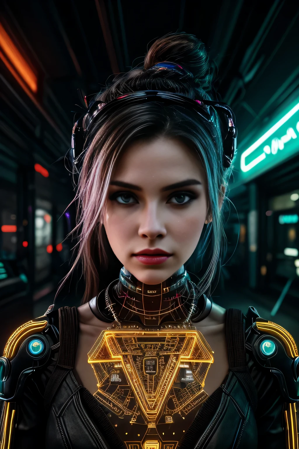 In a neon-lit metropolis of the future, where the lines between humanity and technology blur, envision the meticulous process of stable diffusion that transforms an ordinary girl into a stunning cyberpunk masterpiece. The diffusion process involves seamlessly integrating advanced cybernetic enhancements with organic elements, resulting in a harmonious synthesis of human and machine. Imagine the intricate details of this transformation, from the glowing circuitry that delicately weaves through her skin to the cybernetic eyes that shimmer with an otherworldly brilliance. Envision the vibrant interplay of neon colors, holographic tattoos, and augmented reality overlays that adorn her body, creating a mesmerizing tapestry of futuristic aesthetics. Capture the essence of her enhanced abilities, whether it's enhanced agility, neural connectivity, or cybernetic interfaces that empower her in the cyberpunk world. Explore the fusion of elegance and technology, and bring forth the image of a cyberpunk girl who not only navigates the urban dystopia with grace but also exudes a captivating allure that transcends the boundaries of the digital and organic realms.