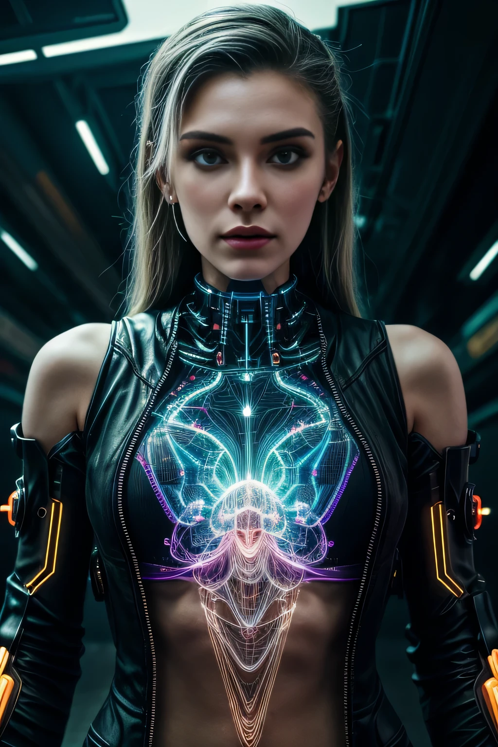In a neon-lit metropolis of the future, where the lines between humanity and technology blur, envision the meticulous process of stable diffusion that transforms an ordinary girl into a stunning cyberpunk masterpiece. The diffusion process involves seamlessly integrating advanced cybernetic enhancements with organic elements, resulting in a harmonious synthesis of human and machine. Imagine the intricate details of this transformation, from the glowing circuitry that delicately weaves through her skin to the cybernetic eyes that shimmer with an otherworldly brilliance. Envision the vibrant interplay of neon colors, holographic tattoos, and augmented reality overlays that adorn her body, creating a mesmerizing tapestry of futuristic aesthetics. Capture the essence of her enhanced abilities, whether it's enhanced agility, neural connectivity, or cybernetic interfaces that empower her in the cyberpunk world. Explore the fusion of elegance and technology, and bring forth the image of a cyberpunk girl who not only navigates the urban dystopia with grace but also exudes a captivating allure that transcends the boundaries of the digital and organic realms.