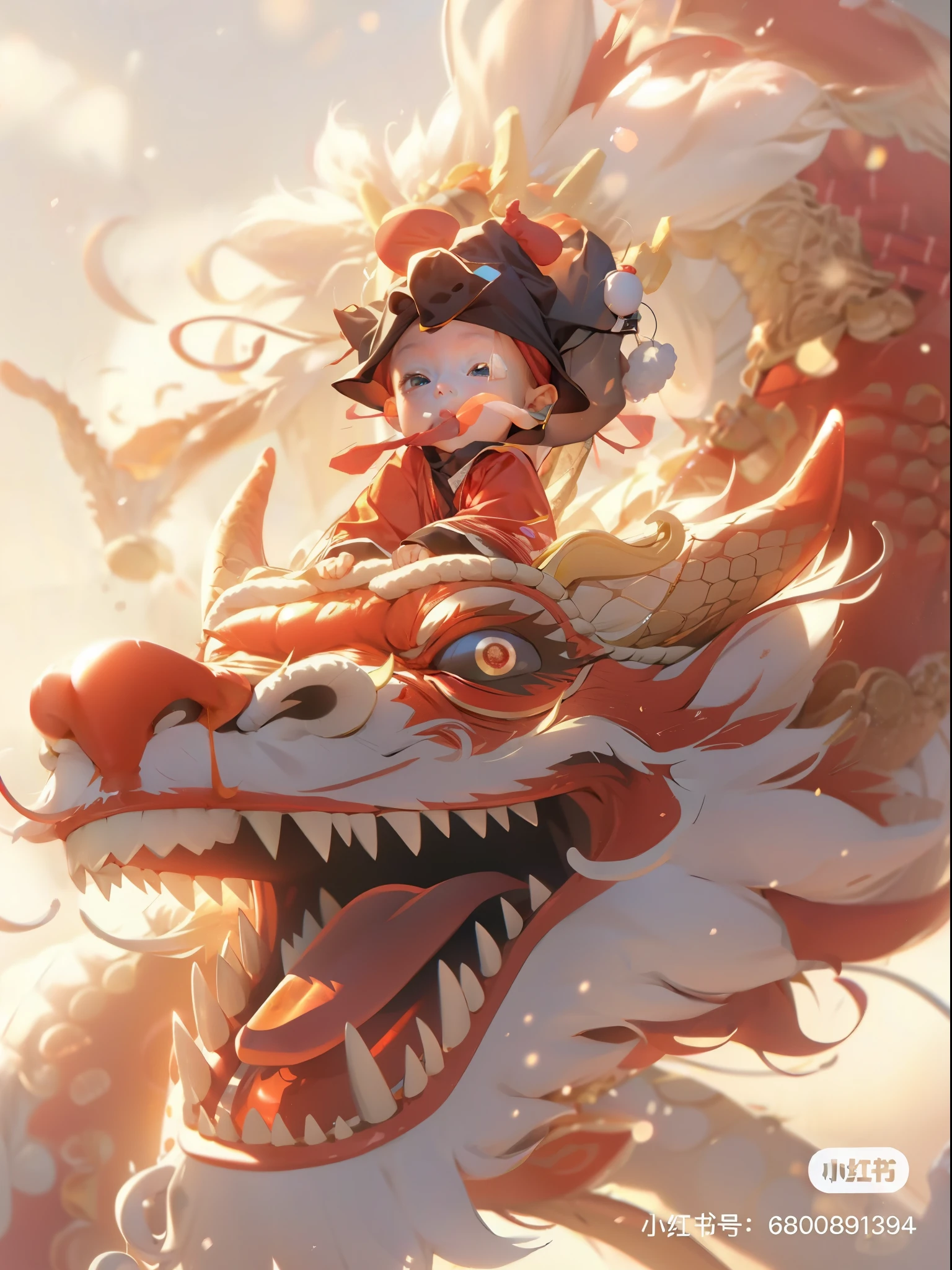Joe One,qiaoyi,A small baby,Red clothes,festive,masterpiece,extremely high detail