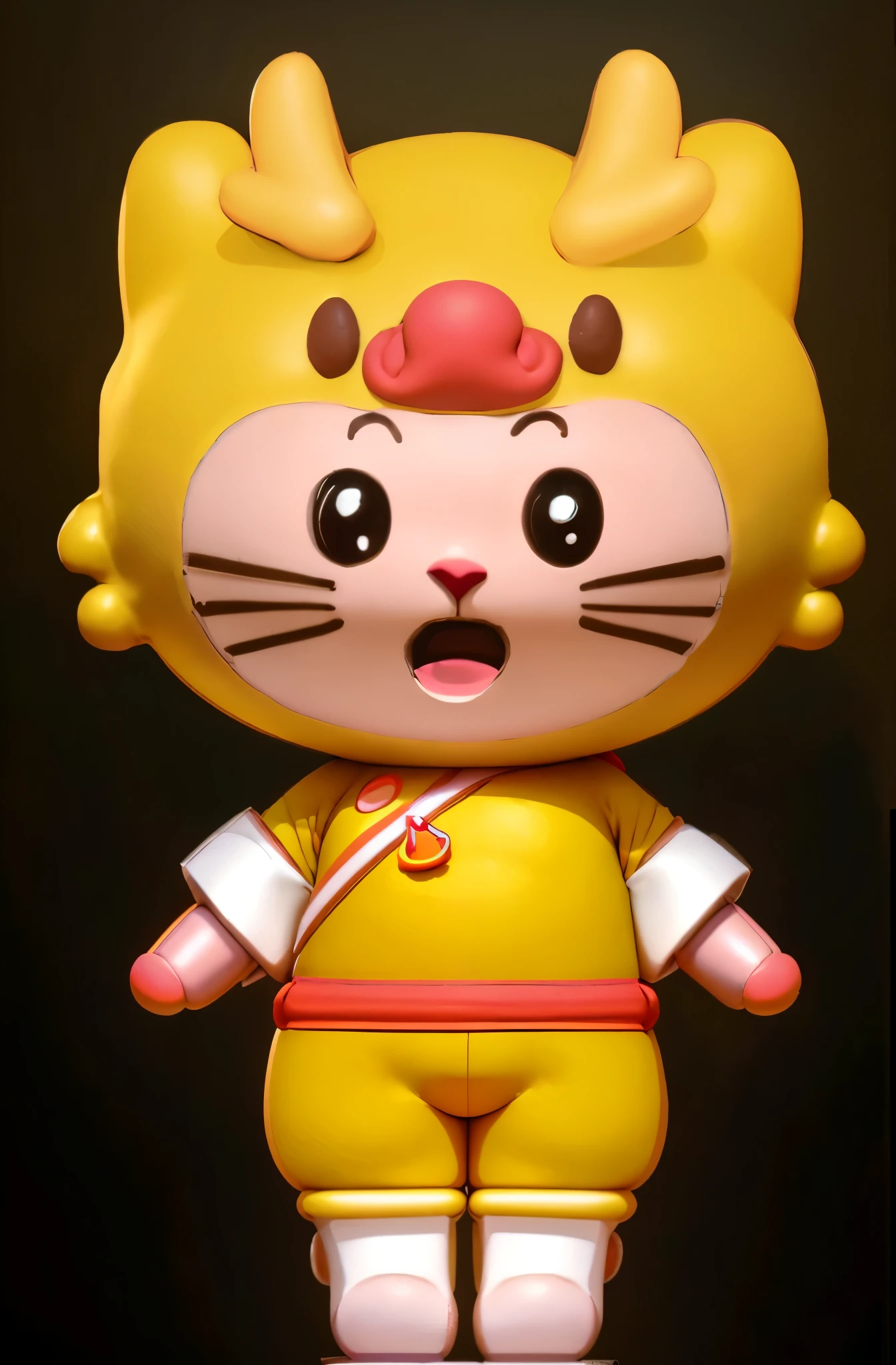 mascot,Wrapped head and face flat 3D modeling model c4d rendering ultra-light clay material blind box hand-made style clean background,pastel colors,Fine line drawings,8k黄纸超清 IP形象设计 mascot拟人 可爱 色彩统一