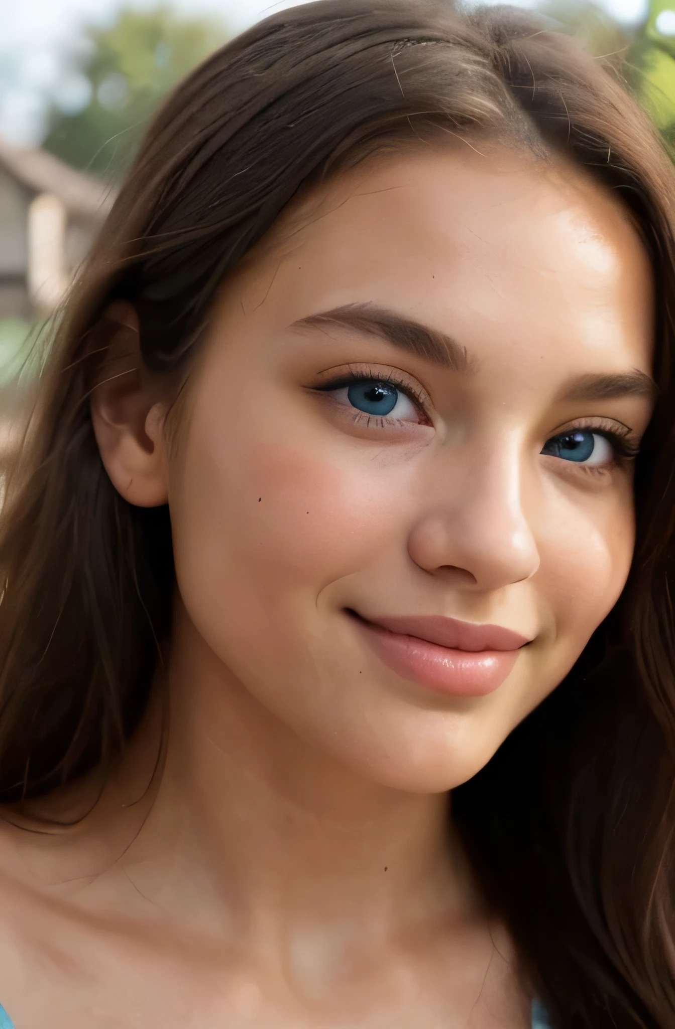 Une vue frontale rapprochée capturant le visage et les épaules, orienté directement vers la caméra avec une mise au point sur les yeux établissant un contact visuel direct, (Face à la caméra). The model should possess striking yeux bleu clair, (yeux bleu clair) qui rappelle le ciel clair, irradiant un regard captivant.

les cheveux, une brune (pas noir), devrait encadrer le visage naturellement. Le teint doit incarner celui d&#39;une fille blanche qui a apprécié l&#39;exposition au soleil., avec un bronzage léger qui rehausse un teint sain et hâlé.

mettre en évidence grand, des lèvres expressives formant un sourire éclatant et engageant, évoquant la chaleur et l’accessibilité. La composition globale doit mettre en valeur un mélange harmonieux de beauté et d&#39;éclat naturel., présenter le modèle comme vibrant et plein de vie.

Garantit des détails nets et une qualité haute résolution pour que l&#39;image de référence serve de représentation idéale des caractéristiques demandées, 8k réaliste