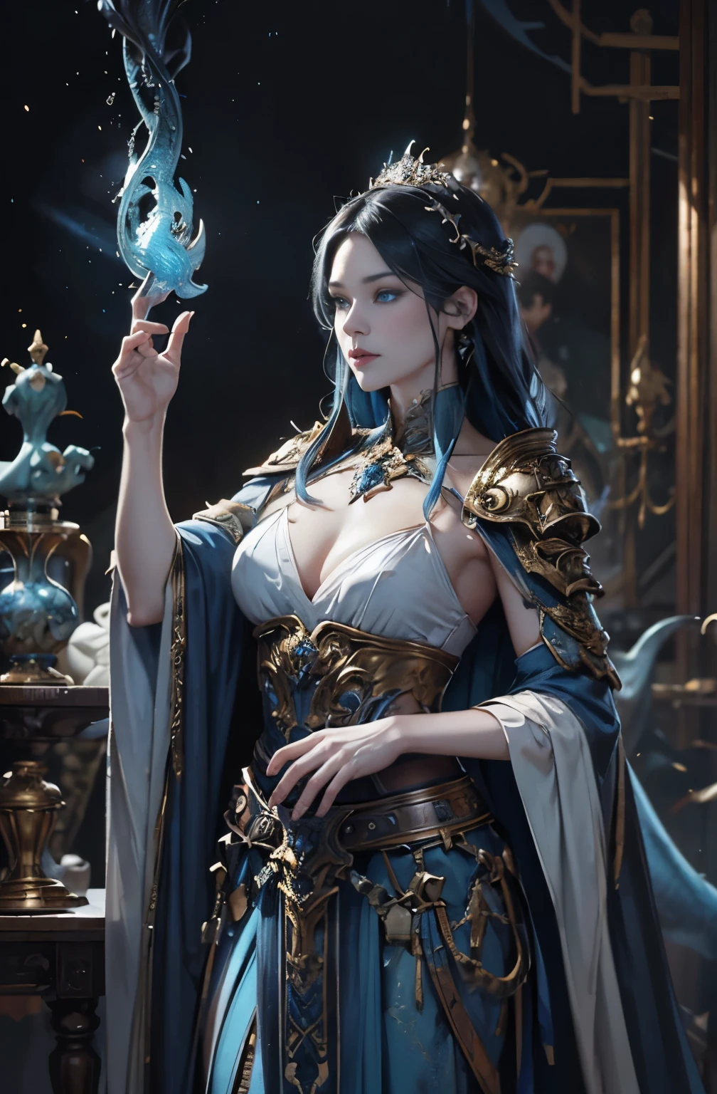 Encounter with the blue dragon, giant blue dragon, beautiful blue dragon, 4K fantasy art, Written by Jean Jay., fantasy art style, 2. 5D CGI Anime Fantasy Artwork, epic fantasy art style hd, Epic fantasy digital art style, detailed fantasy art, Detailed digital 2D fantasy art, Ruan Jia and Artgerm, 8K fantasy art, sharp outline, extremely detailed and beautiful eyes, blue eyes without pupils, beautiful blue eyes, pretty much beautiful face, Also々Appearance, Valhalla, unparalleled beauty, masterpiece, highest quality, perfect angle, perfect composition, best shot, official art, cinematic light, very beautiful and fantastic scenery, chivalry dream, sense of presence, Michael Letter, Christoph Huge 、Ultra-precise painting, luminism, art by Carne Griffiths and what a bone concept art, 4K resolution, fractal isometricdetailbioluminescence , 3D rendering, octane rendering, intricately detailed , cinematic, Art Station's trendy, isometric-centric, surreal cover photo, awesome full color, written by hand, Defining a hit , cinematic,amazing background, abstract beauty,stand, approaching perfection, pure form, golden ratio, minimalistic, concept art, Written by Brian Froud、Khan Griffith、what a bone、john william waterhouse, intricate details, 8K post production, High resolution, hyper detail, Trends in Artstation, studio photography, intricate details, very detailed, By Gregg Rutkowski, Conversation with an ancient dragon