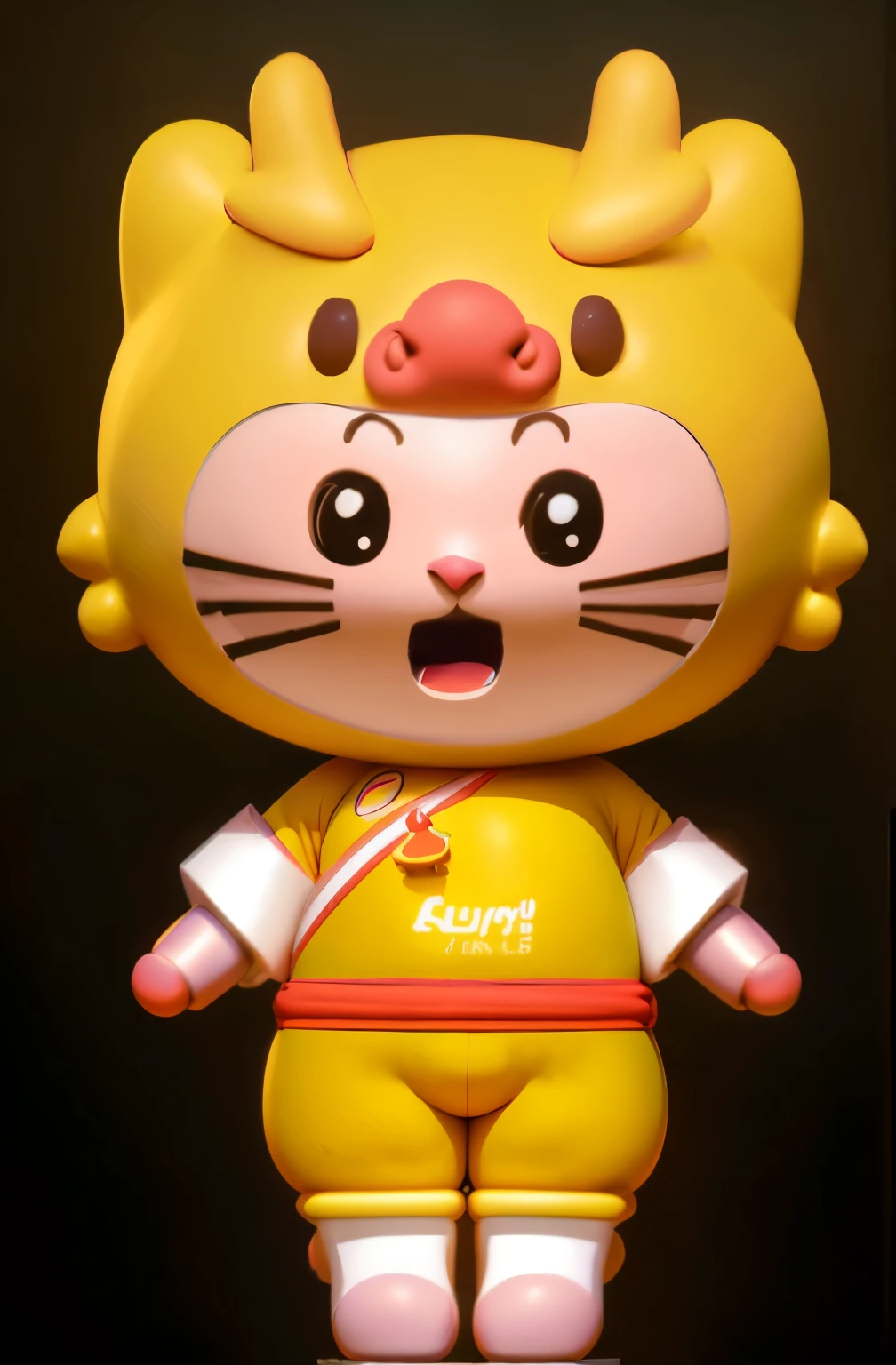 mascot,Wrapped head and face flat 3D modeling model c4d rendering ultra-light clay material blind box hand-made style clean background,pastel colors,Fine line drawings,8k黄纸超清 IP形象设计 mascot拟人 可爱 色彩统一