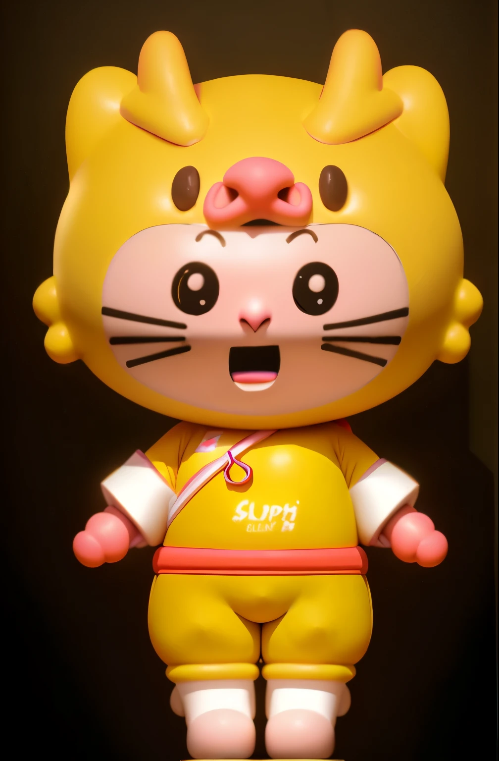 mascot,Wrapped head and face flat 3D modeling model c4d rendering ultra-light clay material blind box hand-made style clean background,pastel colors,Fine line drawings,8k黄纸超清 IP形象设计 mascot拟人 可爱 色彩统一
