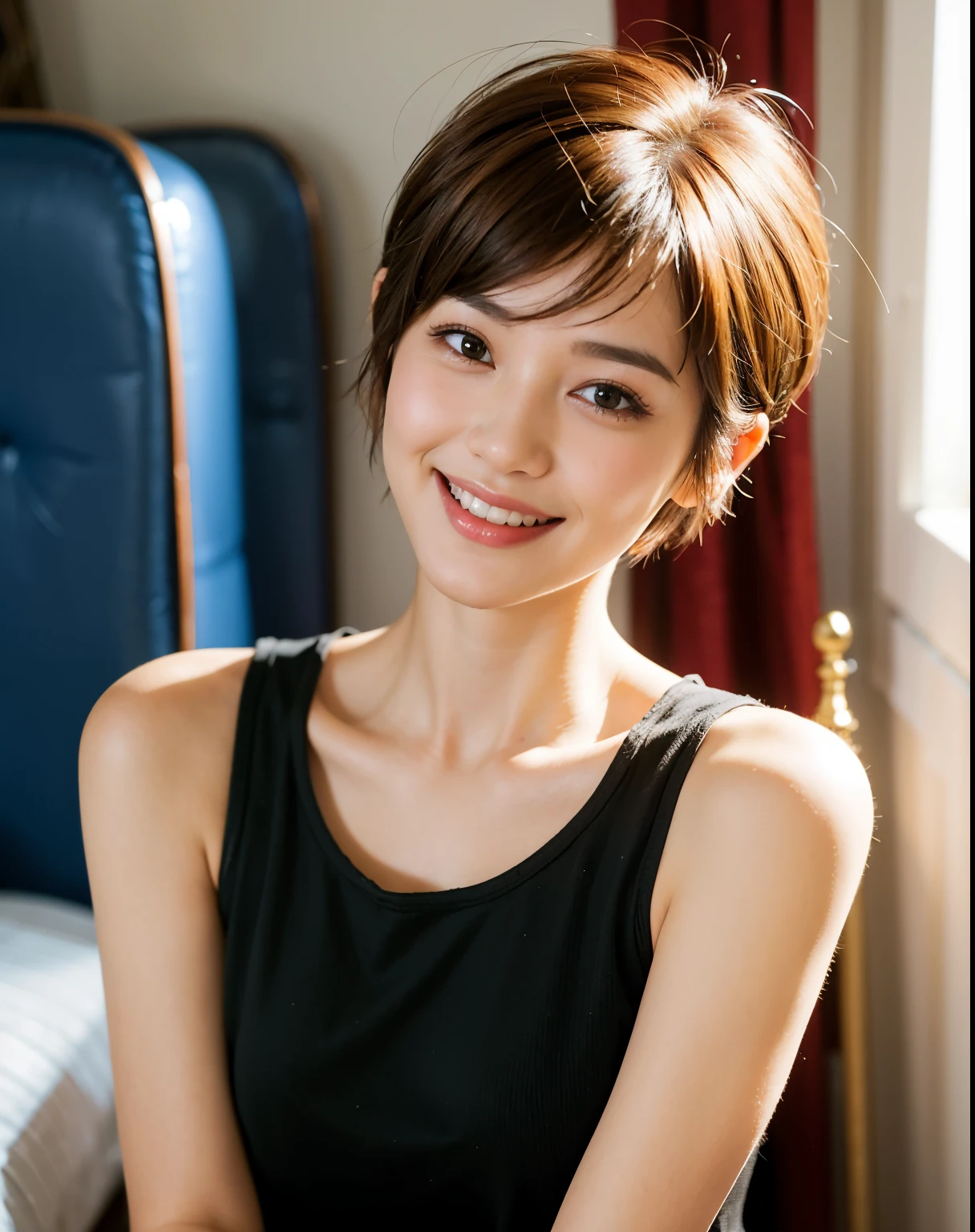 Pixie cut Cecil cut Uneven hair tips Very short hair Very short hair Smile Brown hair