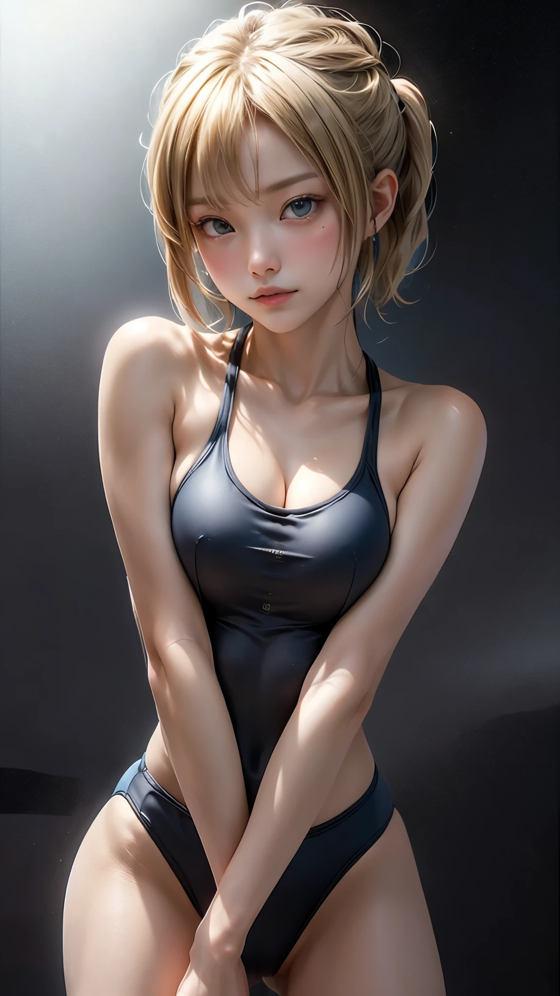 ((highest quality)), ((masterpiece)), (detailed:1.4),3D, 美しいswimsuitの女性の画像,nffsw(high dynamic range),ray tracing,NVIDIA RTX,super resolution,unreal 5,Scattered beneath the surface,PBR texturing,post processing,anisotropic filtering,Depth of bounds written,maximum clarity and sharpness,multilayer texture,Albedo and specular maps,surface shading,Accurate simulation of light-matter interactions,perfect proportions,octane rendering,two-tone lighting,wide aperture,Low ISO、White balance、Rule of thirds、8K students、(())(((swimsuit))),(((blonde)))