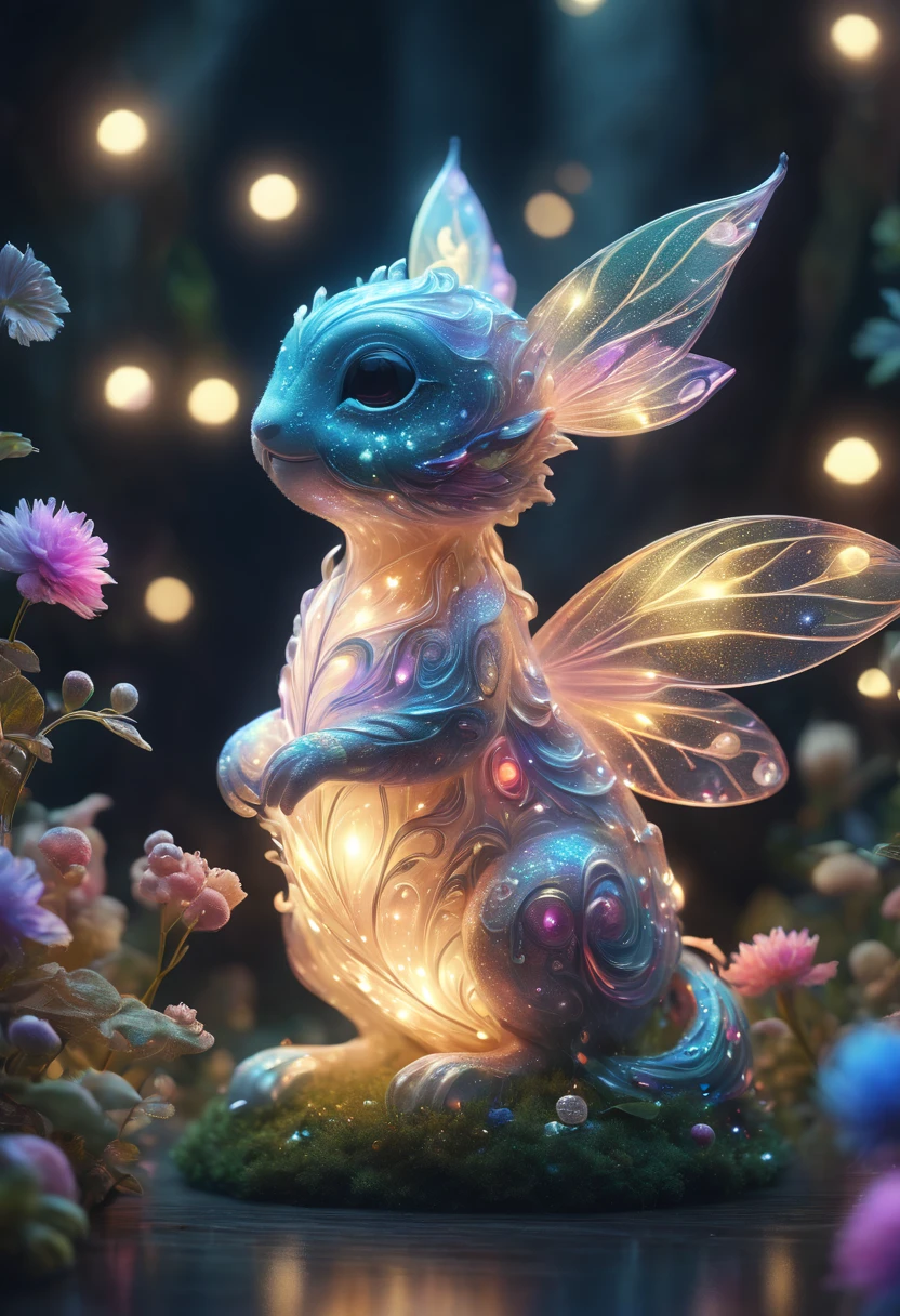 (best quality,4k,8k,highres,masterpiece:1.2),ultra-detailed,realistic,beautiful,adorable,glowing,night lights,fairy tale, magical creature, soft light,colorful,delicate design,3D rendering,vivid colors,toy-like,size of a small lamp,gentle glow,fantasy creature,enchanting,fantastic,whimsical,lovely,luminous,illuminating,decorative lighting,eye-catching,iridescent,mystical,mythical,delightful,sparkling,cartoonish,joyful,magical atmospher