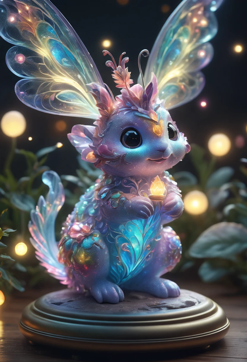 (best quality,4k,8k,highres,masterpiece:1.2),ultra-detailed,realistic,beautiful,adorable,glowing,night lights,fairy tale, magical creature, soft light,colorful,delicate design,3D rendering,vivid colors,toy-like,size of a small lamp,gentle glow,fantasy creature,enchanting,fantastic,whimsical,lovely,luminous,illuminating,decorative lighting,eye-catching,iridescent,mystical,mythical,delightful,sparkling,cartoonish,joyful,magical atmospher