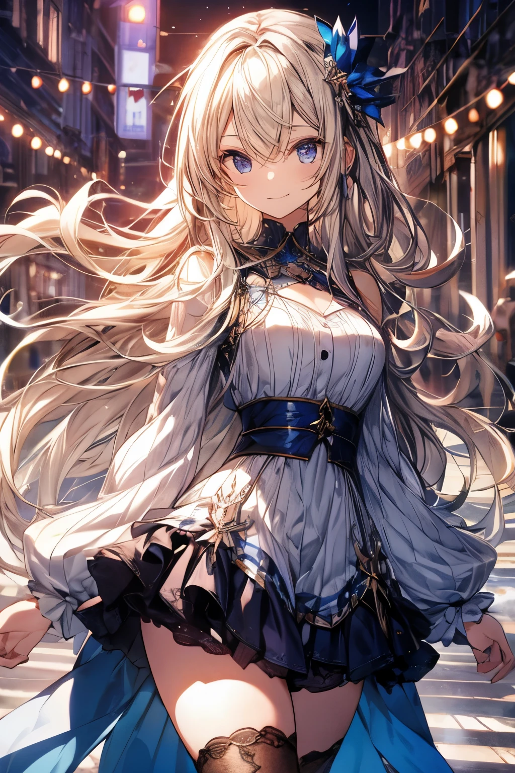 blue purple contrast detailed eyes 1:1, smiling expression