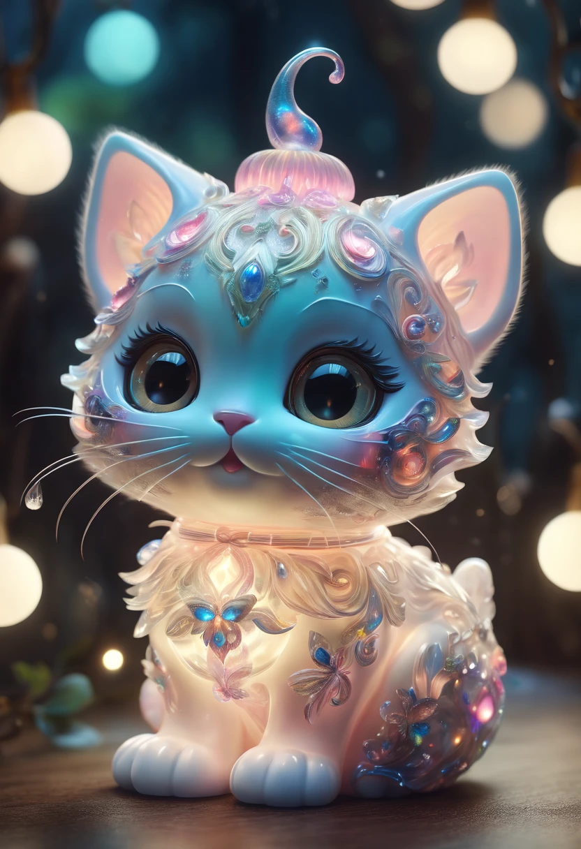 (best quality,4k,8k,highres,masterpiece:1.2),ultra-detailed,realistic,beautiful,adorable,glowing,night lights,fairy tale, magical cat, magical creature, soft light,colorful,delicate design,3D rendering,vivid colors,toy-like,size of a small lamp,gentle glow,fantasy creature,enchanting,fantastic,whimsical,lovely,luminous,illuminating,decorative lighting,eye-catching,iridescent,mystical,mythical,delightful,sparkling,cartoonish,joyful,magical atmospher