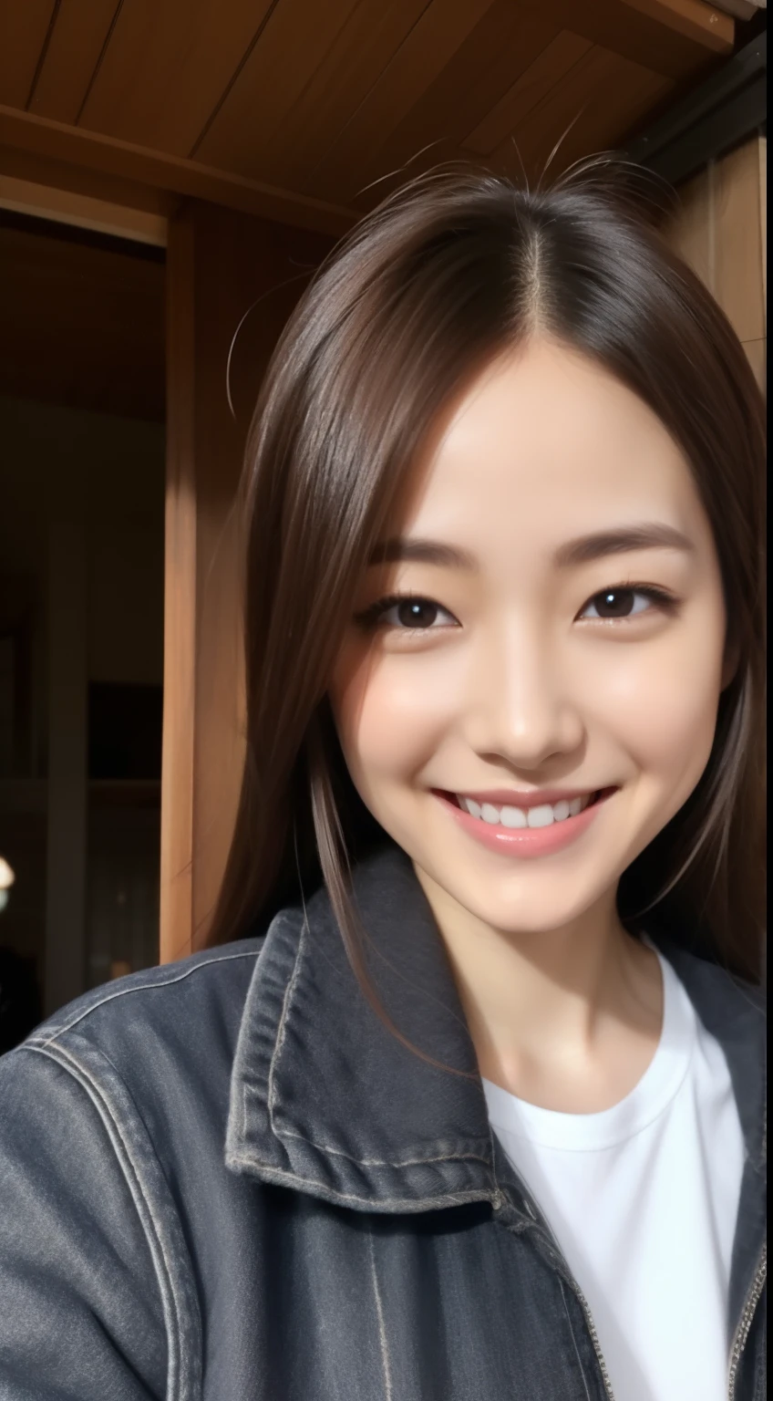 The face is a hostess、coat、hiquality、A hyper-realistic、healthy、Smiling expression、Slender perfect figure、Japan beauties、beautidful eyes、face perfect、Beautiful skin、TOKYOcty、The upper part of the body
