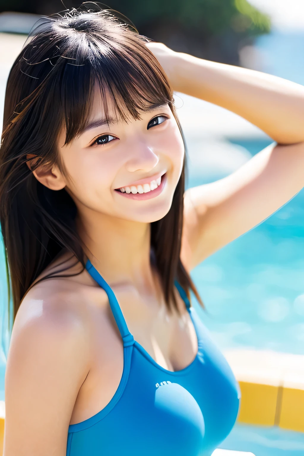 1 girl、swimsuit、gravure、highest quality、smile