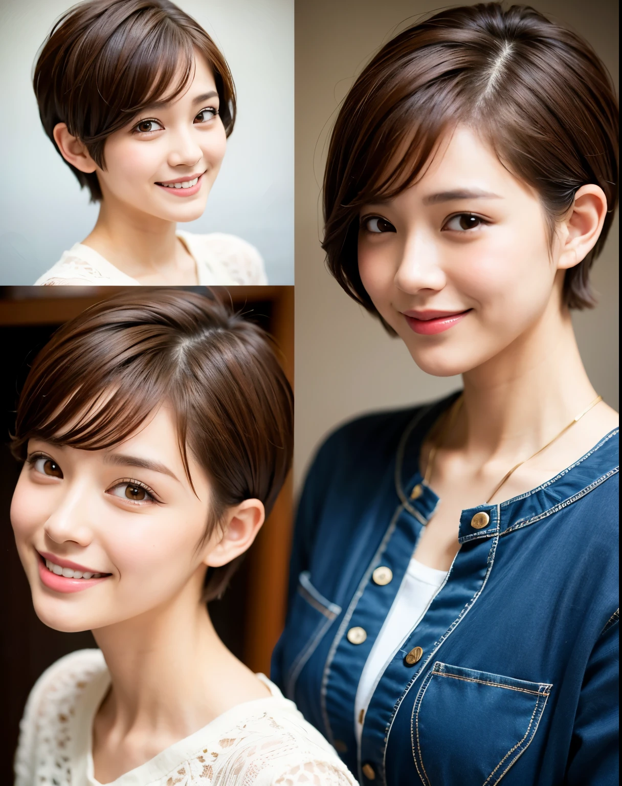 Very short hair Very short hair Very short hair Pixie hair Cecil hair Smile Brown hair