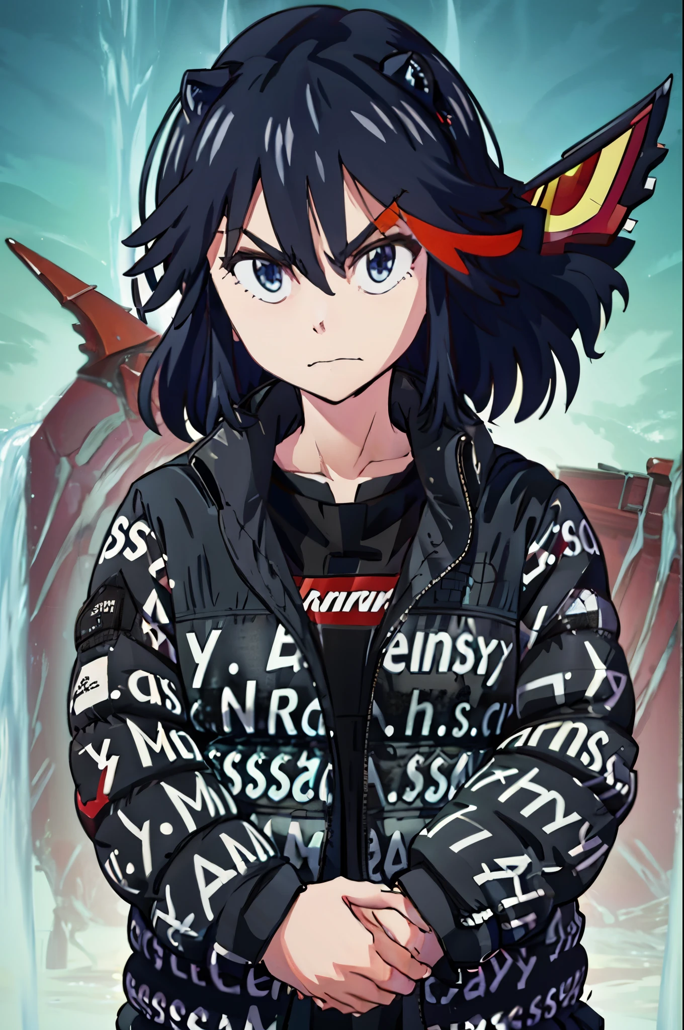 ryuuko matoi dripjacket
own hands together