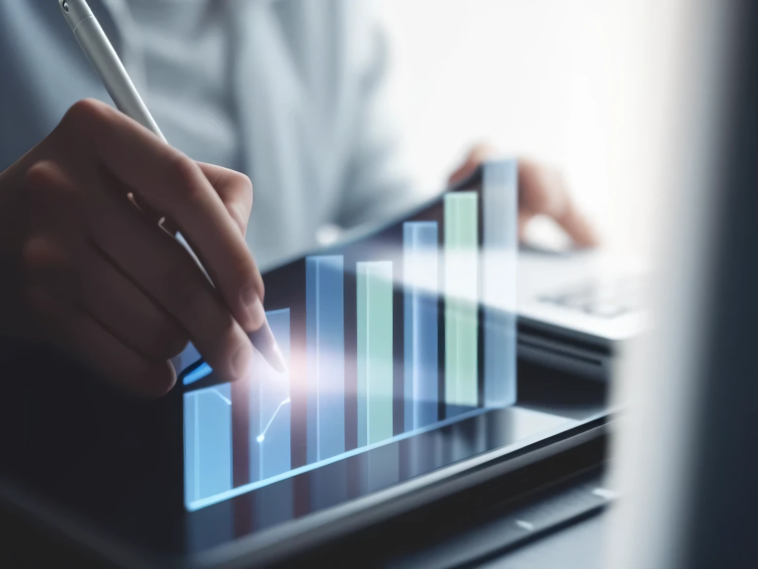 someone is using a tablet with a graph on it, charts, digital artwork, by Adam Marczyński, on a dark background, by Emma Andijewska, graphs, by Kurt Roesch, by Sebastian Vrancx, by Matija Jama, data visualization, high quality image, looks realistic, edited, take control of your data, stats