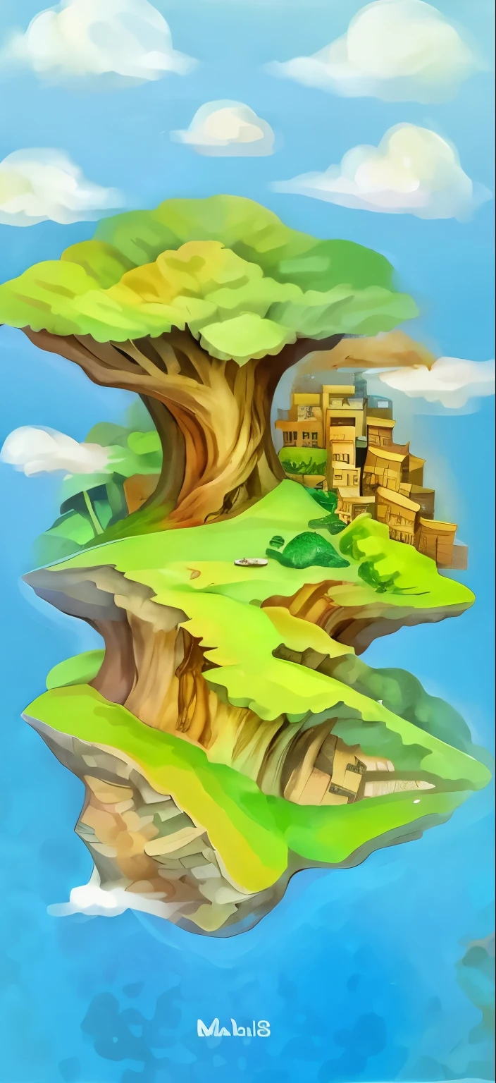 Cartoon illustration of island map with many boats, game map, fantasy world map, island background, In-game graphics, Tourist map, Detailed map, Maple Leaf Story style, mobile game style, Mythical Island, Detailed Landscape—Width 672, mobile game, Fantasy world concept, city map, top view