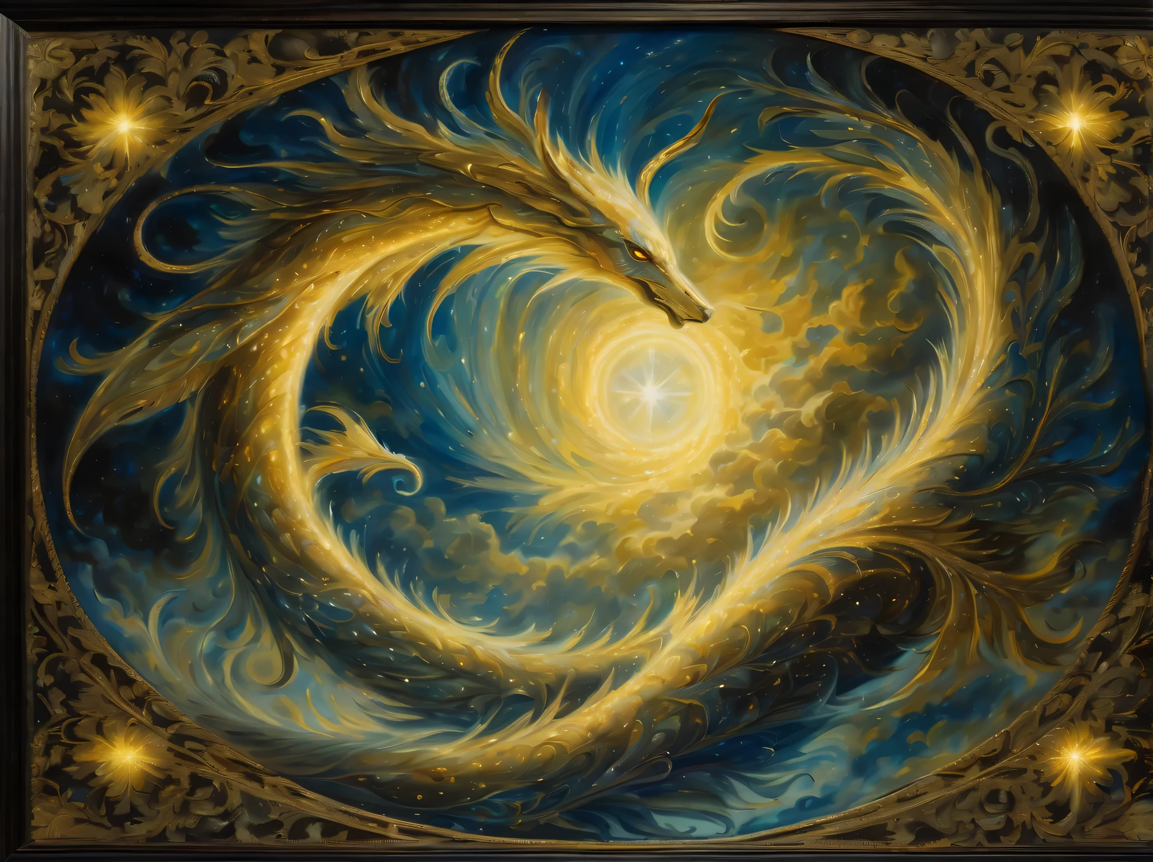 deep in the darkest hole, majestic and mythical creatures、Brought to life by the mesmerizing strokes of a meticulously applied brush。. Every line and curve of this extraordinary image is、Marvel at an unparalleled level of intricate detail。, awe the audience. Whether it&#39;s a painting or a photo, The image shows the highest quality craftsmanship. Each element is decorated with the finest details, Intricately crafted to create a mesmerizing and mesmerizing visual experience.